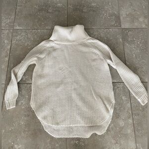 Cozy White Knit Turtleneck Sweater